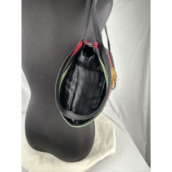 Vintage South American Embroidered Woven Tapestry Baguette Purse Shoulder Bag - Picture 5 of 9